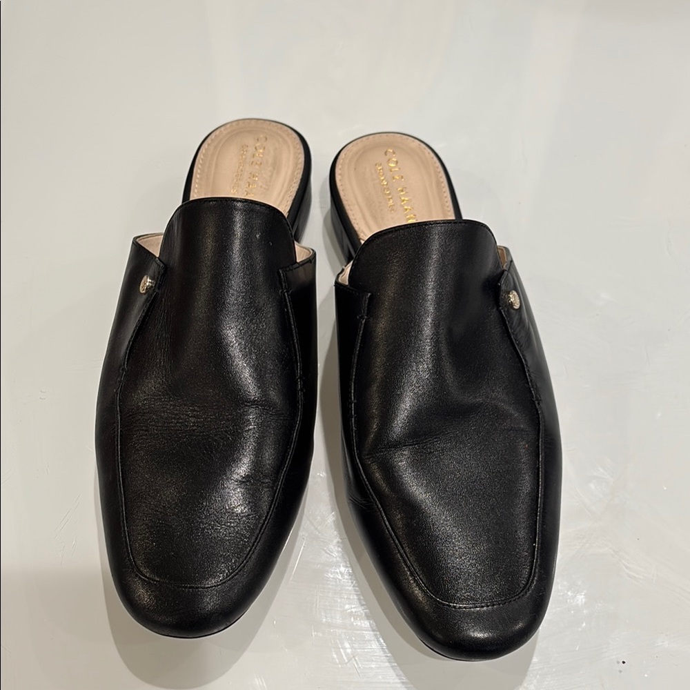 Cole Haan Perley Leather Mules Size US 8.5B Black
